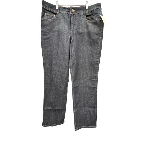 Charter Club Women’s Blue Jeans Size 14 NWT Classic Fit Straight Leg Denim Pants - Picture 1 of 8